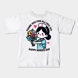 Caring Nurse's Day Gratitude Kids T-Shirt